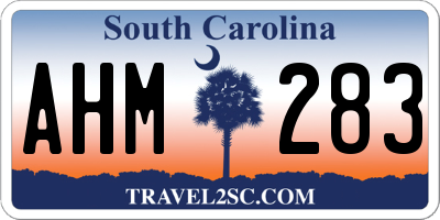 SC license plate AHM283