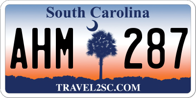 SC license plate AHM287
