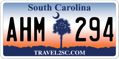 SC license plate AHM294