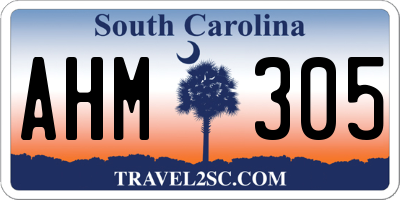 SC license plate AHM305