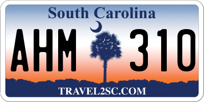 SC license plate AHM310