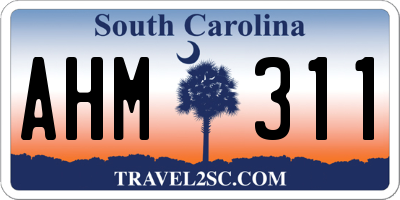 SC license plate AHM311