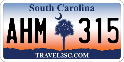 SC license plate AHM315