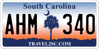 SC license plate AHM340