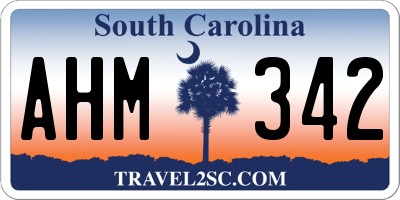 SC license plate AHM342