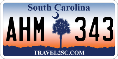 SC license plate AHM343
