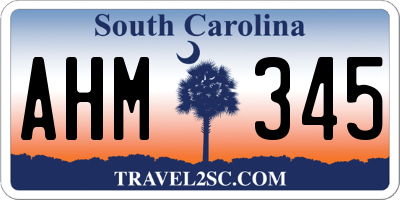 SC license plate AHM345