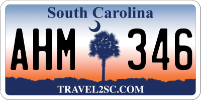 SC license plate AHM346
