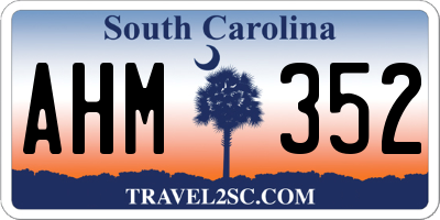 SC license plate AHM352