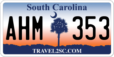 SC license plate AHM353