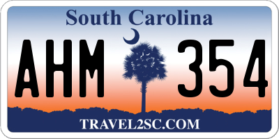 SC license plate AHM354