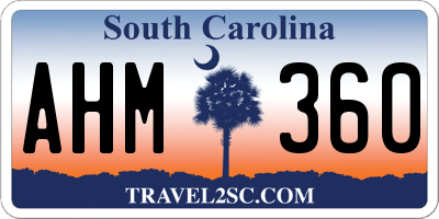 SC license plate AHM360