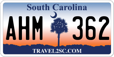 SC license plate AHM362