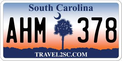 SC license plate AHM378
