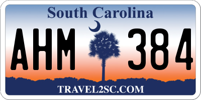 SC license plate AHM384