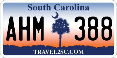 SC license plate AHM388