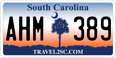 SC license plate AHM389