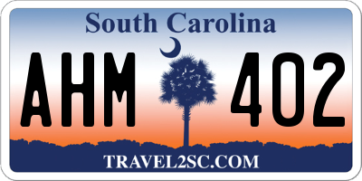 SC license plate AHM402