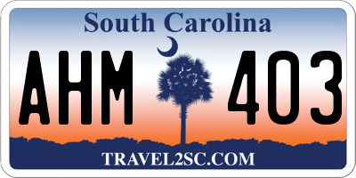 SC license plate AHM403