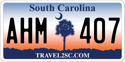 SC license plate AHM407