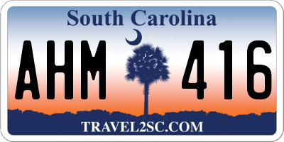 SC license plate AHM416