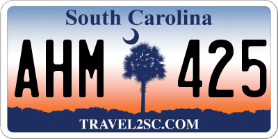 SC license plate AHM425