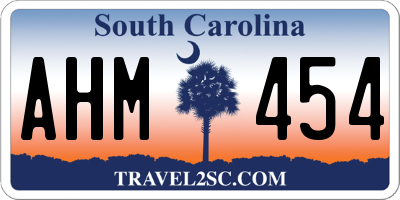 SC license plate AHM454