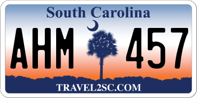 SC license plate AHM457