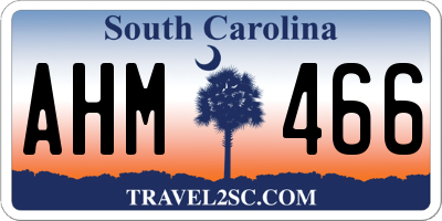 SC license plate AHM466