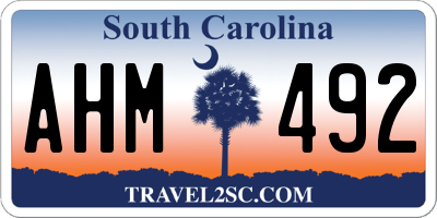 SC license plate AHM492