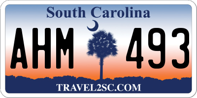 SC license plate AHM493