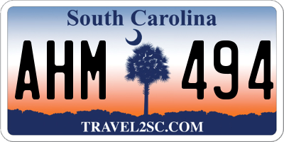 SC license plate AHM494