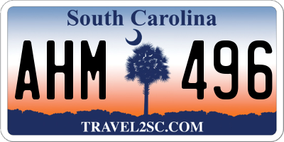 SC license plate AHM496