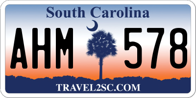 SC license plate AHM578
