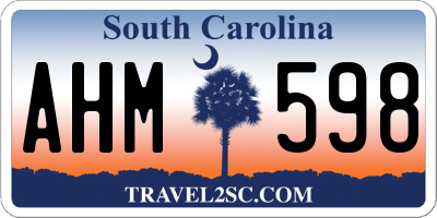 SC license plate AHM598