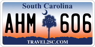 SC license plate AHM606