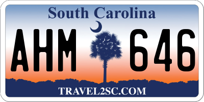 SC license plate AHM646