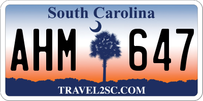 SC license plate AHM647
