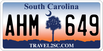 SC license plate AHM649