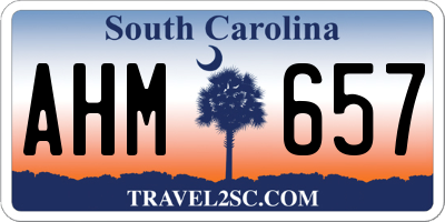 SC license plate AHM657