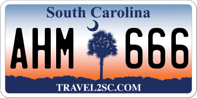 SC license plate AHM666