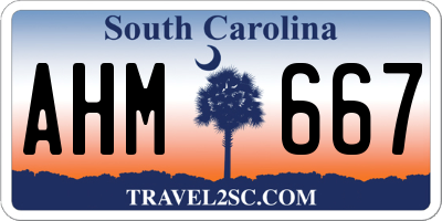 SC license plate AHM667
