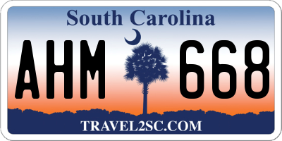 SC license plate AHM668