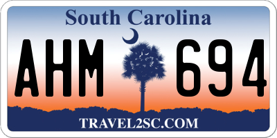 SC license plate AHM694