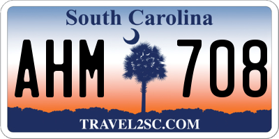 SC license plate AHM708