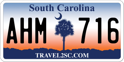 SC license plate AHM716