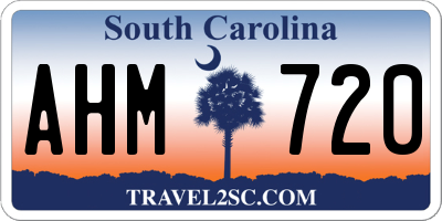 SC license plate AHM720