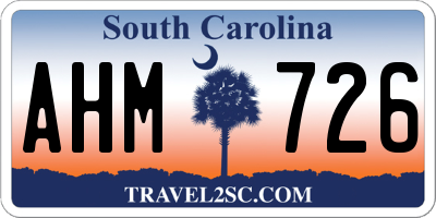 SC license plate AHM726