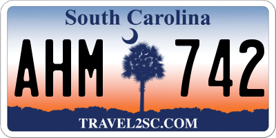 SC license plate AHM742