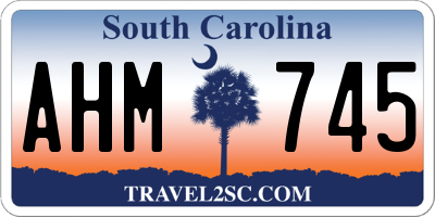 SC license plate AHM745